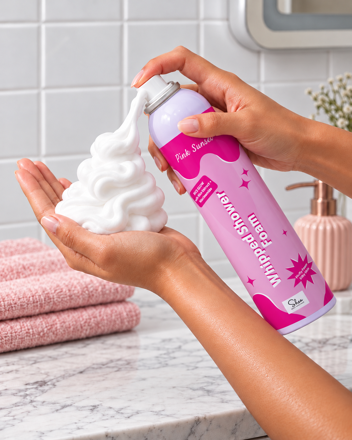 Pink Sunset Shower Foam